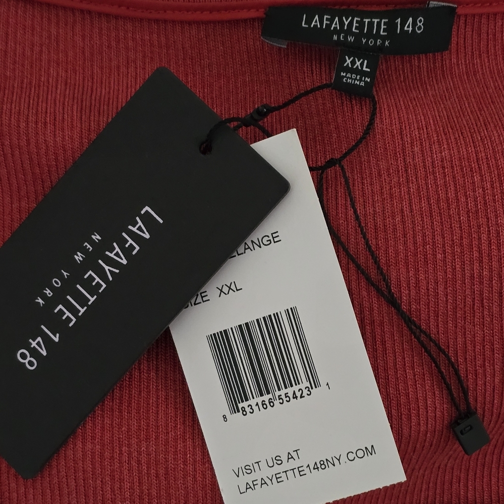 Lafayette 148 Salsa Melange Scoop Neck Silk Ribbed Sweater‎ Plus Size XXL NEW - Picture 7 of 7